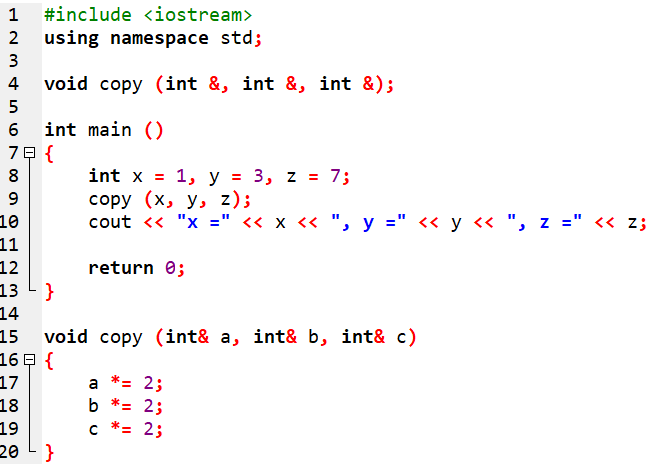 C++ Functions (Pass by Reference)